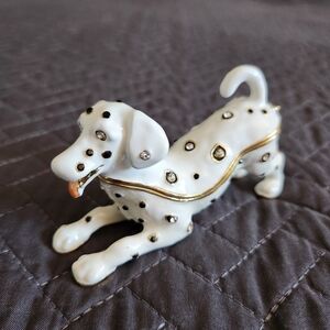 ArtForm Objet d'Art Pepper the Dalmation Dog Austrian Crystal Enamel Trinket Box